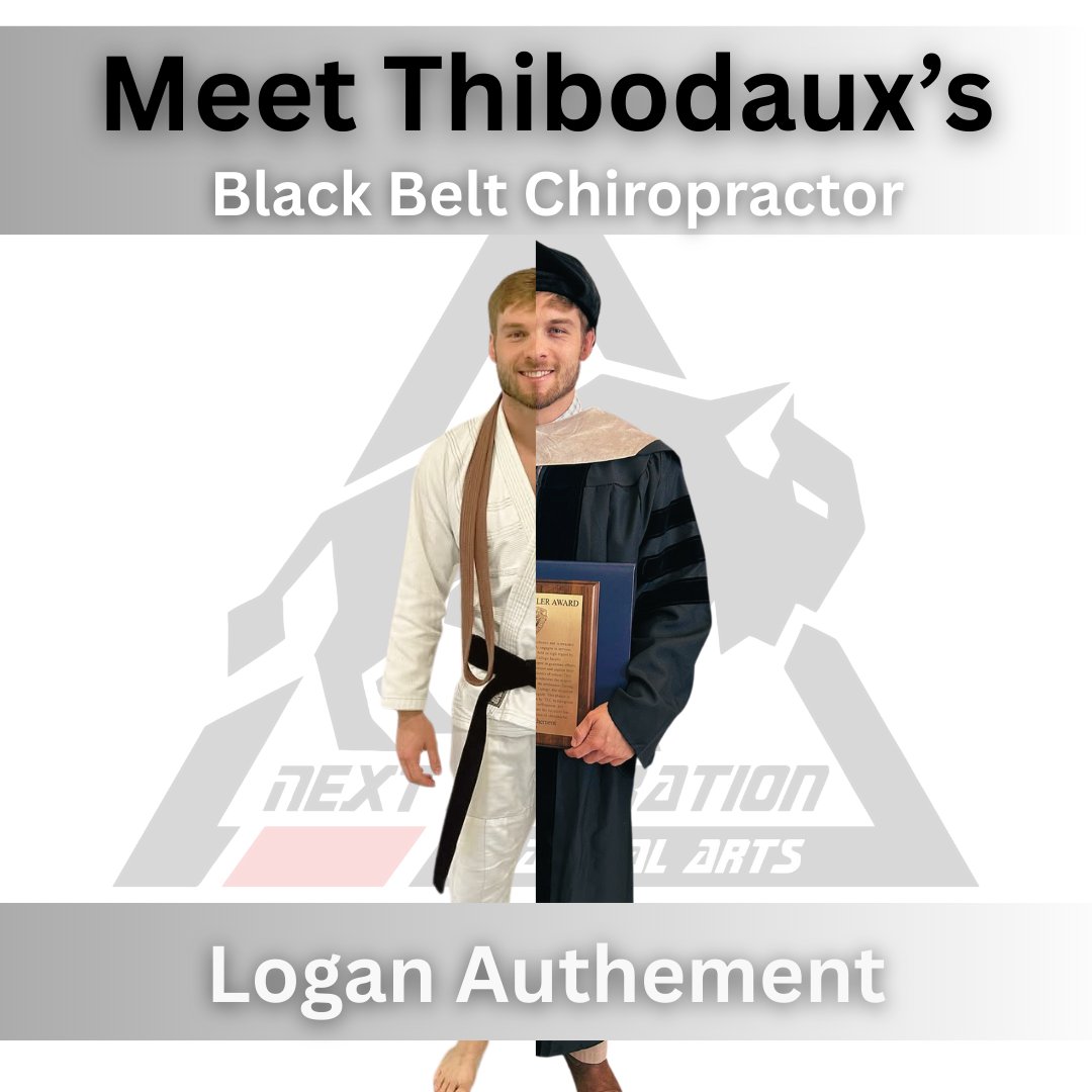 Logan Authement, a Brazilian Jiu Jitsu black belt and licensed chiropractor, standing confidently.