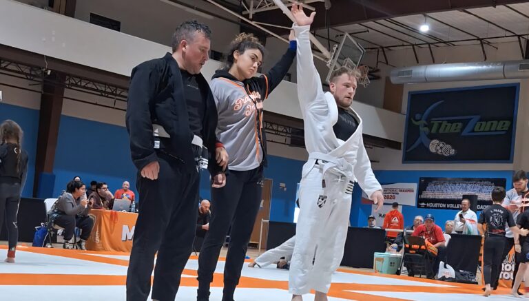 BJJ student from Thibodaux celebrates a tournament victory